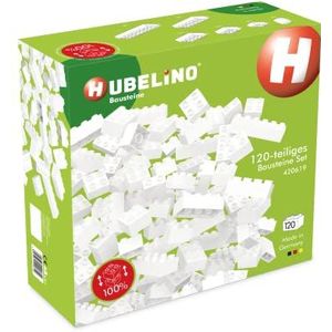 Hubelino #420619 120-delige bouwstenenset, witte bouwstenen, compatibel met grote bouwstenen van andere fabrikanten, Made in Germany