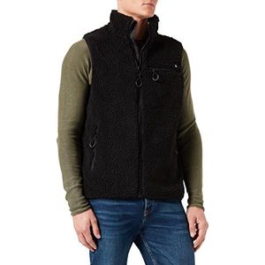 Brandit Teddy fleece vest winter met fleece voering jacht army outdoor pluche vest, zwart, XL