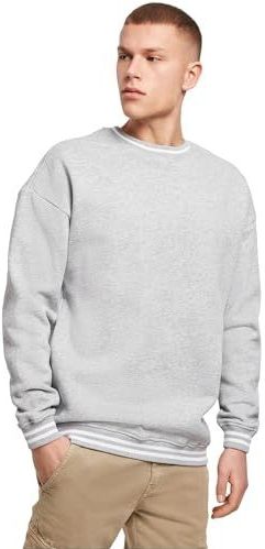 Build Your Brand - College Sweat Crew - Sweatshirt - Grijs - 65% Katoen, 35% Polyester, Geborsteld Fleece, 300 g/m²