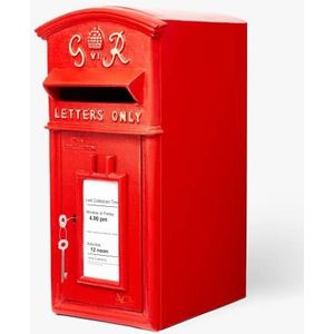 ACL GR rode brievenbus met slot, wandgemonteerde brievenbus, afsluitbare postbus, Royal Mail Replica - Duurzame gietijzeren postbus