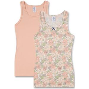 Sanetta Meisjesonderhemd, top, dubbelpak, katoen, Peach Melba, 140 cm
