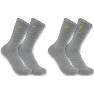 Carhartt Force Midweight Crew Sok, 2 pack, Hei Grijs, Large