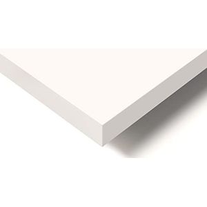 POKAR Tafelblad, Bureaublad, Eettafel, Keukentafel, Ambachtelijk, Wit, 160 x 80 x 2,5 cm