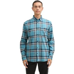 TOM TAILOR heren overhemd, 35970 - Teal Herringbone Check, M
