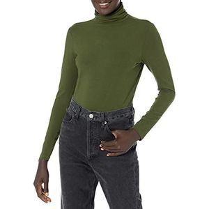Amazon Essentials Dames Coltrui met lange mouwen (verkrijgbaar in grote maten), Donker olijfgroen, M