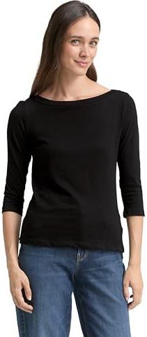 TOM TAILOR - Basic T-shirt - Marineblauw - 3/4-mouwen