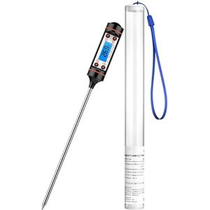 CGZZ Probe Keukenthermometer, Kookthermometer, blauw verlicht LCD-scherm, roestvrijstalen digitale kookthermometer, thermometer