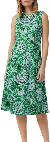 comma - Midi-jurk - Zwart - Getailleerd - All-over print