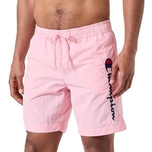 Champion Legacy Icons Strandshorts - Crinkle Taslon Contrast Logo Bermuda Shorts, Pink Confect, S Heren SS24, Roze Confetti, S
