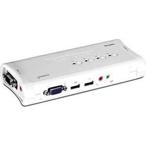Trendnet TK-205K 2-Port KVM Switch Kit VGA USB 4-Port mit Audio blauw