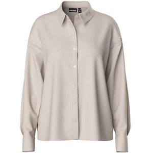 PIECES - PCFRANAN - Blouse - Lichtgrijs - Losse Pasvorm - Lange Mouw