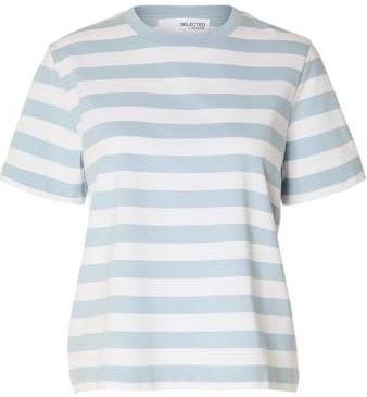 SELECTED Shirt 'SLFEssential'  lichtblauw / wit