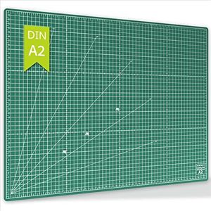 ACROPAQ Snijmat - A2, 60 x 45 cm, Dubbelzijdig bedrukt, Zelf-herstellend - Groen