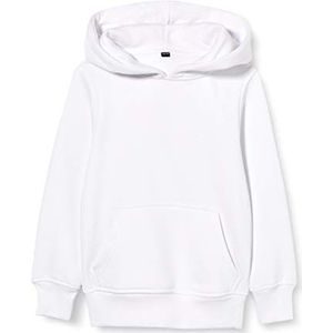 Build Your Brand Jongens hoodie Basic Kids Hoody, kinderen Hooded Sweater verkrijgbaar in vele kleuren, maten 110/116-158/164, wit, 122/128 cm