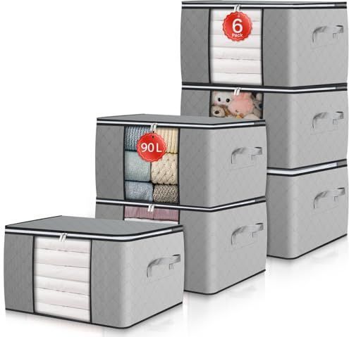 Kastdozen - Grijs - Drielaags Niet-geweven Stof - Capaciteit 90L