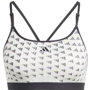 Adidas - Aeroreact - Sportbeha - Zwart - 89% Gerecycled Polyester, Lichte Ondersteuning