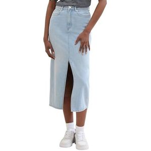 TOM TAILOR Denim Midi rok voor dames, 10118 - Used Light Stone Blue Denim, L