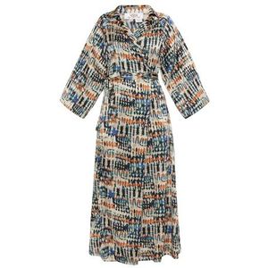 Gaya Wikkeljurk voor dames, beige, blauw, meerkleurig, S