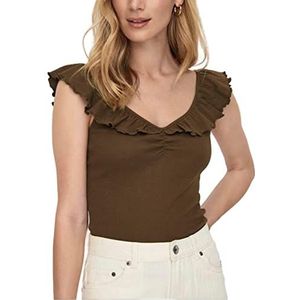Bestseller A/S Dames ONLLAILA S/L Frill JRS Top, Carafe, L, Carafe., L
