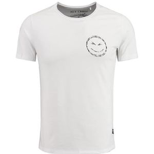Key Largo - MT THINK - T-shirt - Zwart/Wit - Jersey, Ronde Hals, Motiefprint, Kwartmouw