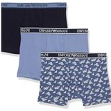 Emporio Armani Heren Boxer Shorts (3 stuks), Oxford/Print Indigo/Marine, M