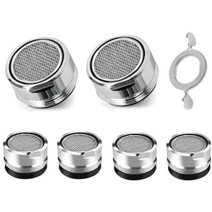 SURFOU Perlatoren voor kranengebruik, verpakking van 6 stuks zeefkraan, perlator M24 binnendraad, straalregelaar, mengmondstuk, waterfilter, badsproeier, set, zeefinzet voor mengsproeiers, spar