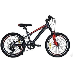 Umit 4MOTION fiets, uniseks, jongeren, grijs-rood, 50,8 cm