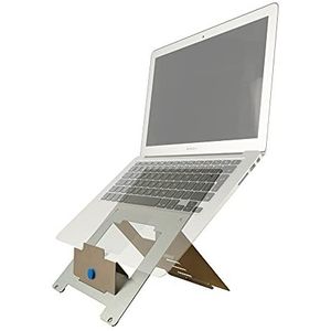 R-Go Riser Flexibel Laptopstandaard, Verstelbare notebookstandaard van alunimium, Ergonomich en compact, Compatibel voor laptop (10-22 inch),Opvouwbare en ultradun, Zilver