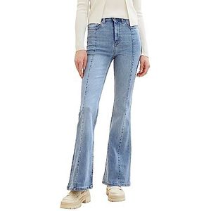 TOM TAILOR Denim Slim Flared Jeans voor dames, 10118 - Used Light Stone Blue Denim, 26