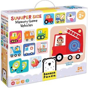 Banana Panda 4911, Spel, Suuper Size Memory Game Vehicles – pedagogische toewijzingsactiviteit voor kinderen vanaf 2 jaar en ouder