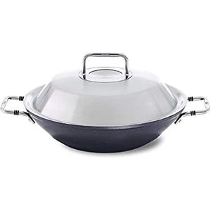 Fissler Adamant/aluminium wok, wokpan (Ø 31 cm) met metalen deksel, gecoat, anti-aanbaklaag, hoge rand, krasbestendig - inductie