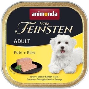 animonda Vom Feinsten Volwassen hondenvoer, natvoer voor volwassen honden, kalkoen + kaas, 22 x 150 g