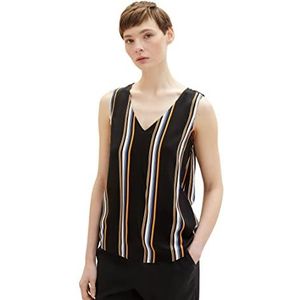 TOM TAILOR Denim Dames top blouse, 32609 - Black Multicolor Stripe, M