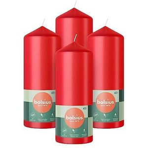 Bolsius - Gladde Stompkaarsen - 15cm - 4 stuks - Rood