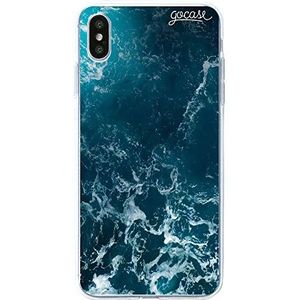 Gocase Ocean Waves hoes | compatibel met iPhone XS Max | transparant met print | siliconen doorzichtige TPU beschermhoes krasbestendig telefoonhoes | golven in de oceaan