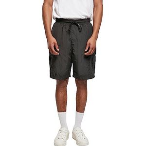 Urban Classics Heren Shorts Nylon Cargo Shorts Cargo's, korte broek voor mannen met opgestikte zakken in 2 kleuren, maten S - 5XL, zwart, L