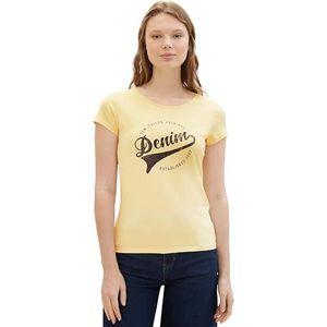 TOM TAILOR Denim T-shirt voor dames, 34585 - lichtgeel, XL