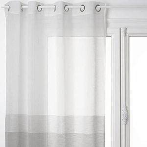 HomeMaison Gordijn met strepen plooiband, polyester, antraciet, 240 x 140 cm
