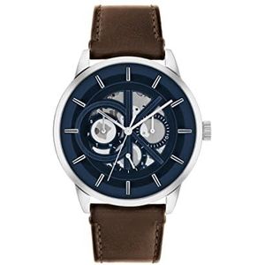 Calvin Klein Heren analoog quartz horloge met lederen band 25200216, Blauw