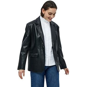 Minus Vrouwen Zera PU Blazer, Zwart, 14