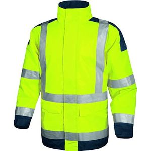 Deltaplus EASYVJM3X signaalparka van polyester met PU-coating, neongeel-marineblauw, maat 3XL