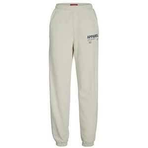 JACK & JONES Jxbianca Hw Relaxed Vint Sweatpants Sn Sweatbroek voor dames, Bone White/Print: Medieval Blue Print, M