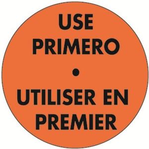 Garcia de Pou etiketten Primero/Utiliser En Premier, 5 cm, Lijm, Oranje, 30 x 30 x 30 cm