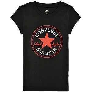 Converse T-shirt met korte mouwen, merk korte mouwen, voor kinderen, Timeless Chuck Patch G, zwart, 100% katoen