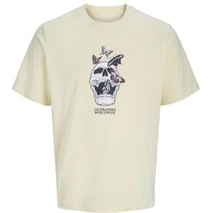 JACK & JONES Jorskull Coast Tee Ss Crew Neck voor heren, Double Cream, S