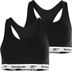 Reebok Dames Crop Top FRANKIE Zwart/Wit Elastisch T-shirt, XS