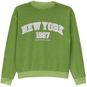 Sweater - Ronde Hals - Sweatstof - Geribbelde Kraag - Losse Pasvorm