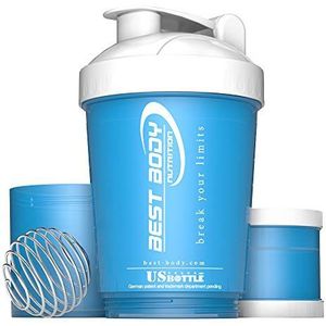 Best Body Nutrition Eiwitshaker - US Bottle - blauw/wit - proteïne shaker - BPA vrij - 600ml