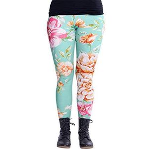 cosey - bedrukte kleurrijke legging (one size fits all) - ontwerp Mint Flowers