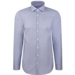 Seidensticker - Businessoverhemd - Donkerblauw - Regular 1/1 Kentkraag print